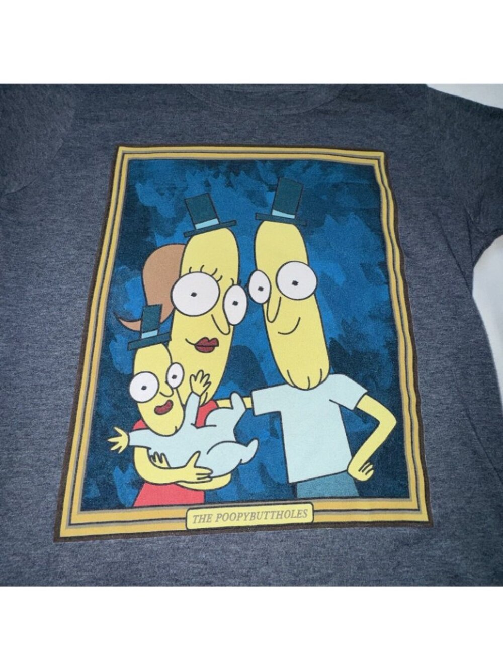 Adult Swim Rick and Morty Poopybutthole T Shirt Size L Ripple Junction Gray - Picture 2 of 7
